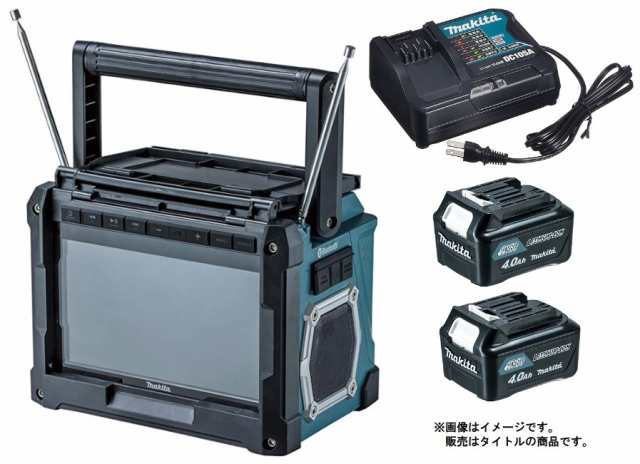 マキタ 充電式ラジオ付テレビ TV100 DSMX バッテリBL1040Bx2個+充電器DC10SA付 AC100V/10.8V/14.4V/18V対応 makita オリジナルセット品