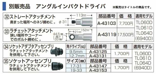 マキタ) ラチェットアタッチメント A-43119 makitaの通販はau PAY