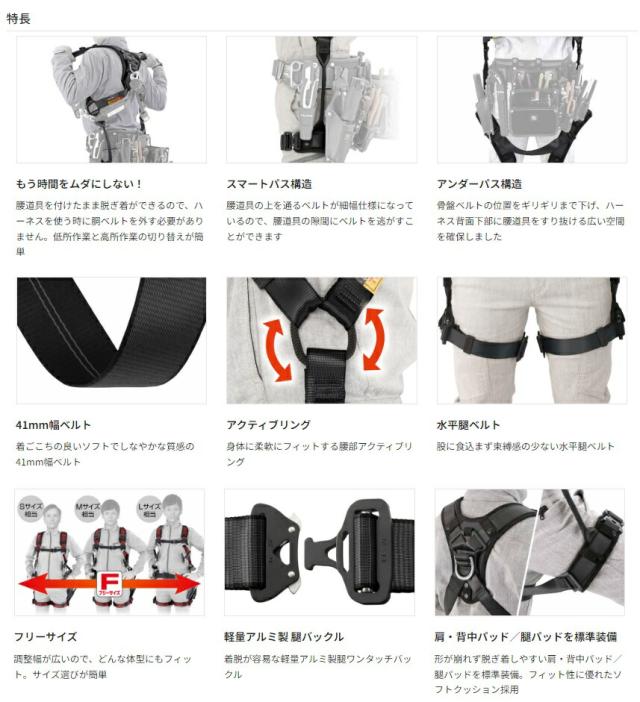 〇 新規格 タジマ ハオルハーネスHA 黒 AHAF-BK TJMデザイン TAJIMA 267382 ’_4