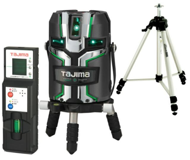 タジマ レーザー墨出器 ZEROG2LS-KJCSET 受光器+三脚付 ZERO GREENセンサーKJC 4方向縦・360°横ライン TJMデザイン 当店番号086の通販は