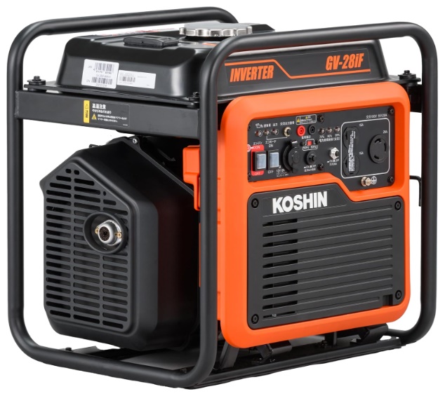 KOSHIN/工進 インバータ発電機 2.8kVA GV-28i 屋外用 中古品 KOSHIN 工進 2.8kVA インバーター発電機 GV-28i キャリー付