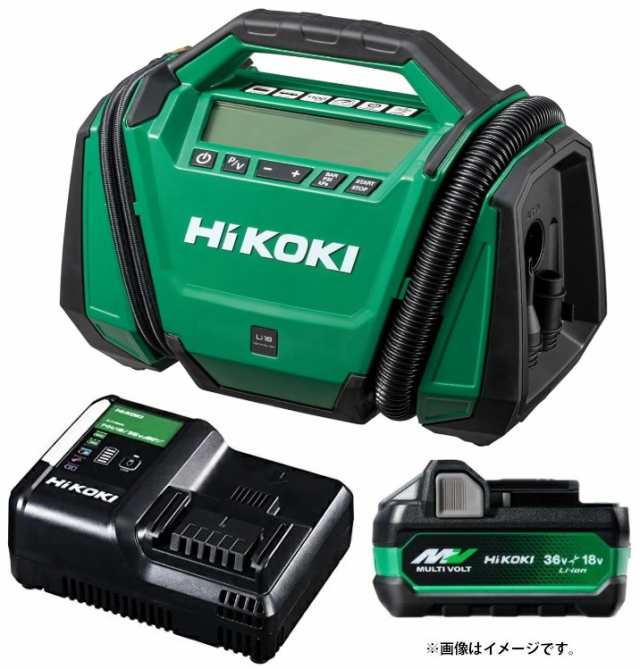 【12月スーパーSALE 15%OFF】 HiKOKI コードレス空気入れ UP18DA(NN)+バッテリBSL36A18X+充電 パーツ