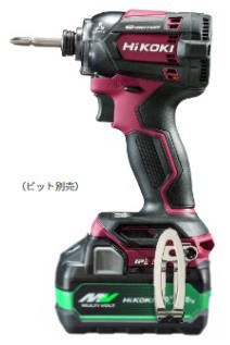 HiKOKI コードレスインパクトドライバ WH18DC(2XPRZ) フレアレッド バッテリ(BSL36A18X)x2個+急速充電器+ケース付 18V対応 ハイコーキ 日