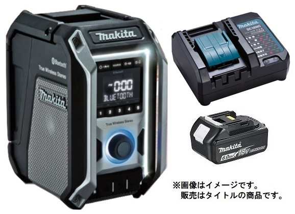 マキタ 充電式ラジオ MR113B(黒)+バッテリBL1860B+充電器DC18WC付 AC100V/10.8V/14.4V/18V対応 makita オリジナルセット品