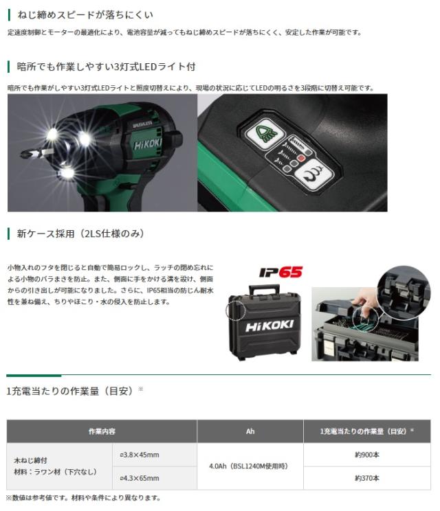 HiKOKI WHP12DA(NN) コードレス静音インパクトドライバ 本体のみ 10.8V対応 ハイコーキ 日立_3