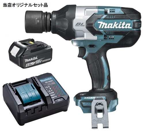 マキタ 充電式インパクトレンチ TW1001DZ+バッテリBL1860B+充電器DC18WC付 18V対応 makita 当店オリジナルセット品