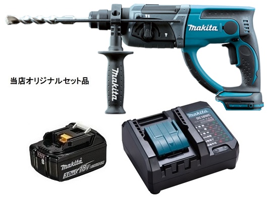 マキタ 充電式ハンマドリル HR202DZK+バッテリBL1830B+充電器DC18WC付 18V対応 makita 当店オリジナルセット品 ケース付
