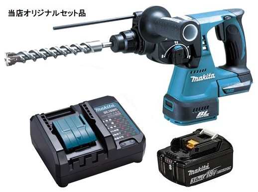 マキタ 充電式ハンマドリル 青 HR244DZK+バッテリBL1830B+充電器DC18WC付 18V対応 makita 当店オリジナルセット品 ケース付