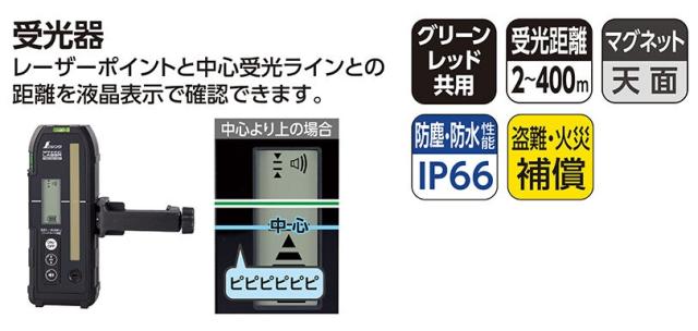 シンワ 70849 スピニングレーザー HG HV-3グリーン 受光器付 グリーンレーザー墨出し器 。_3