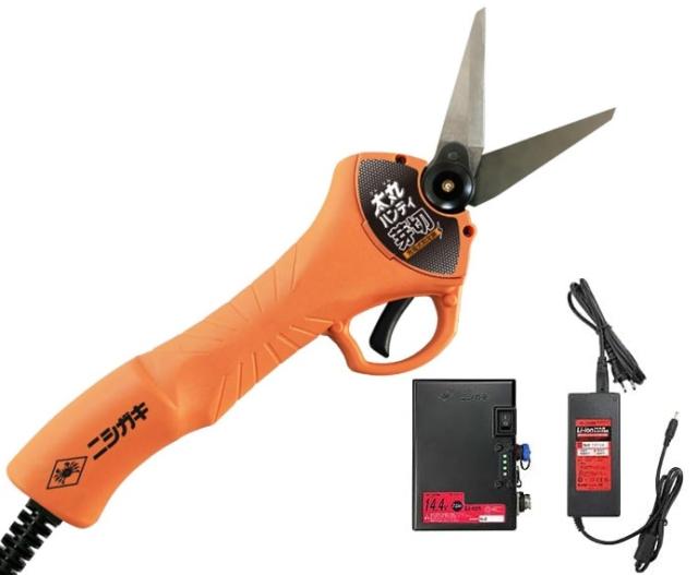 ニシガキ N-948 太丸ハンンディー芽切 バッテリ+充電器付 充電式剪定鋏 。の通販は