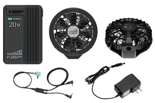 KU91910 空調服 R 綿・ポリ混紡 脇下マチ付きII FAN2400SPBB・RD9261