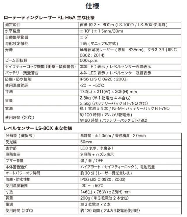 タジマ トプコン RL-H5A/J.DB ローテーティングレーザー レベルセンサー(LS-80X)+三脚付 乾電池仕様 TOPCON 在庫_3
