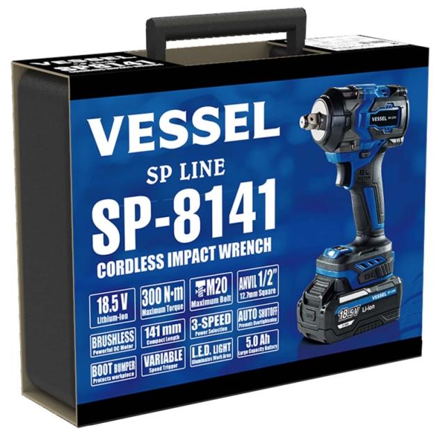 ベッセル No.SP-8141J 充電式インパクトレンチ バッテリー(SP-80185)+充電器(SP-8018J)+ケース付 18.5V対応 VESSEL 。_2