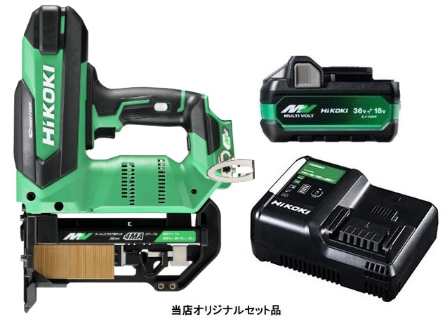 HiKOKI 36V コードレスフロア用タッカ ケース付 N3604DM(NNK)+バッテリBSL36A18X+充電器UC18YDL2付 ハイコーキ 日立 当店オリジナル