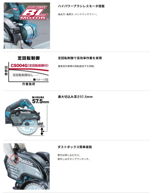 (マキタ) CS004GZ 150mm充電式チップソーカッタ 本体のみ 全長267mm 40Vmax対応 makita_3