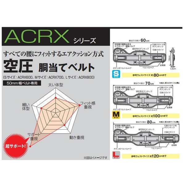 TAJIMA タジマ 安全帯胴当てベルト 空圧 ACRX800 SEG対応 Lサイズ TJM