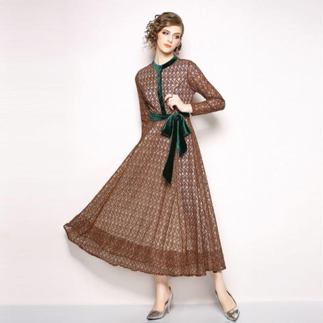 レディース ワンピース 長袖 ウエストリボン パーティードレス 結婚式 二次会 ワンピース 総レース クラシカル お呼ばれ デートの通販はau Pay マーケット Evergreen エバーグリーン