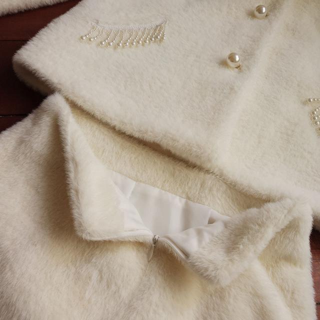 セットアップ レディース 秋冬 スカート ジャケット レディース 冬 ファー フェイクファー ミニスカート ホワイト 白 大きいサイズ きれの通販はau Pay マーケット Evergreen エバーグリーン