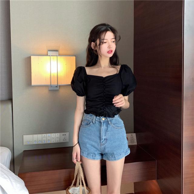 レディース トップス 半袖 レディース シャツ ブラウス 半袖 ブラウス シャツ パフスリーブ コットン 半袖 Vネック ショート丈 通勤 上品の通販はau Pay マーケット Evergreen エバーグリーン