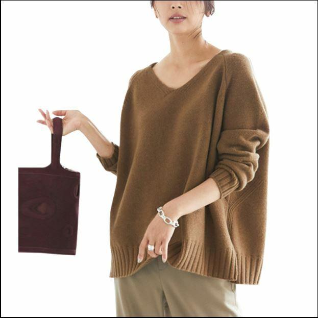 Vネック ニット レディース Vネック ニット 大きいサイズ ニット Vネック キャメル プルオーバー ラグランスリーブ 長袖 シンプル 春 冬の通販はau Pay マーケット Evergreen エバーグリーン