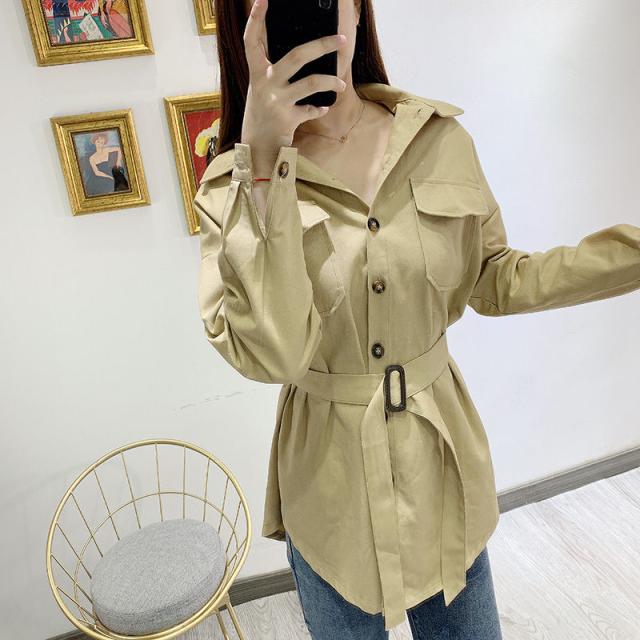 シャツジャケット レディース アウター ジャケット シャツジャケット ビッグシルエット オーバーサイズ 羽織り ウエストベルト ワーク ミの通販はau Pay マーケット Evergreen エバーグリーン