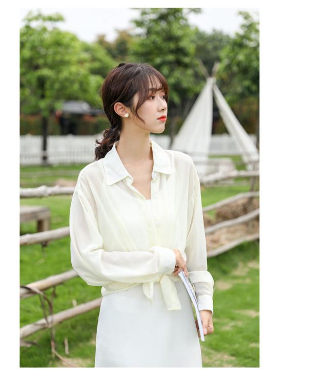 ブラウス レディース シースルー レディース シャツ ブラウス 長袖 ブラウス レディース 長袖 白 シアーシャツ 透け感 ロングシャツの通販はau Pay マーケット Evergreen エバーグリーン