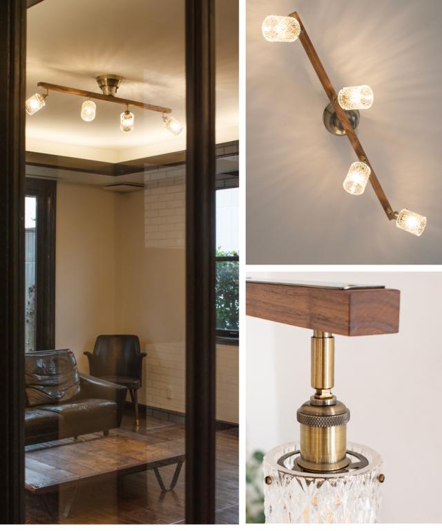 Ampoule】 シーリングライト 照明 おしゃれ 4灯 ガラス シャンデリア