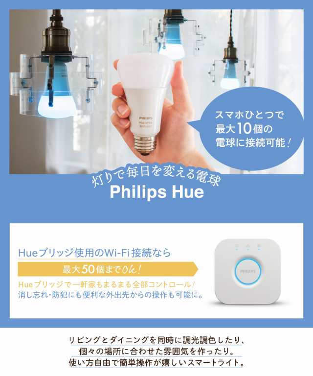 Philips Hue】 スマートライト ブリッジ LED電球 LED 電球 E26