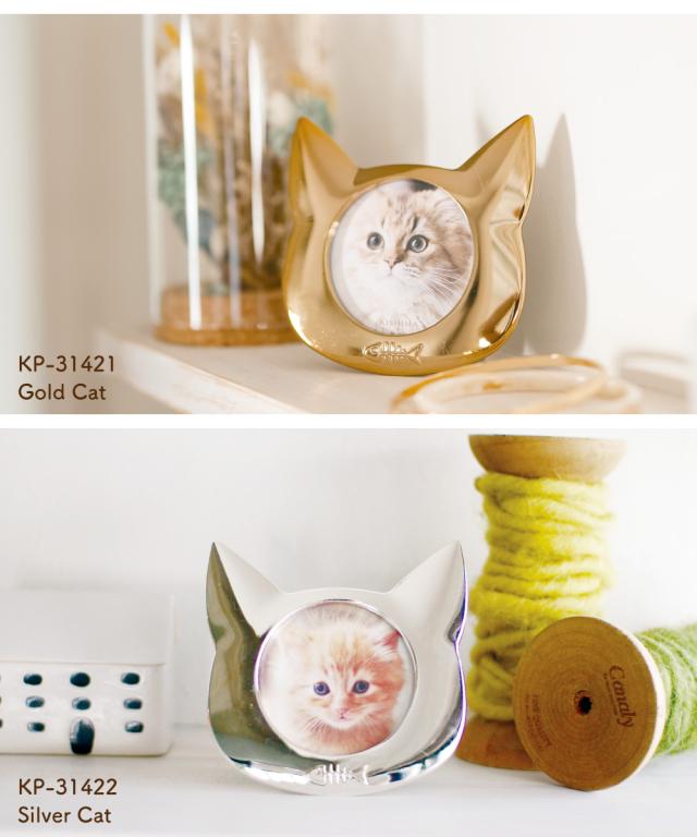 写真立て フォトフレーム おしゃれ 猫 インテリアフレーム ゴールド