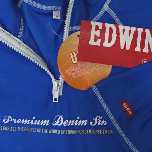 ラッシュガード メンズ 送料無料 水着 半袖 ハーフジップ EDWIN