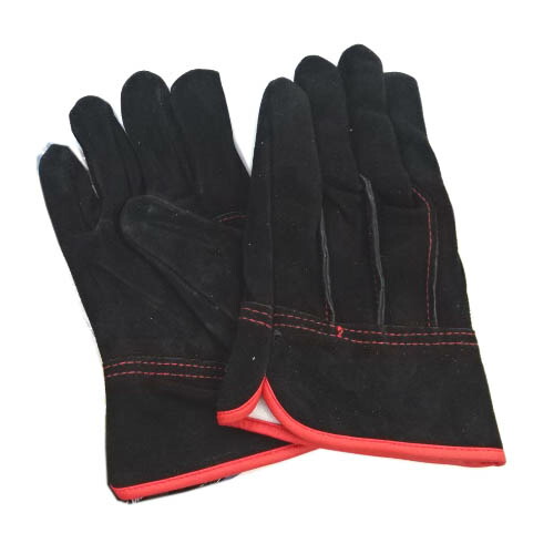 牛革手袋 革手工房 影虎 黒 KS477 10双組 内綿 牛本革 M・L (w03753)