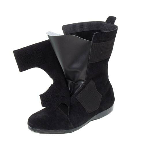 安全靴 半長靴 青木産業 技 黒騎士 ブラック バンド 鋼鉄先芯 24.5〜28.0cm スエード (w04501)
