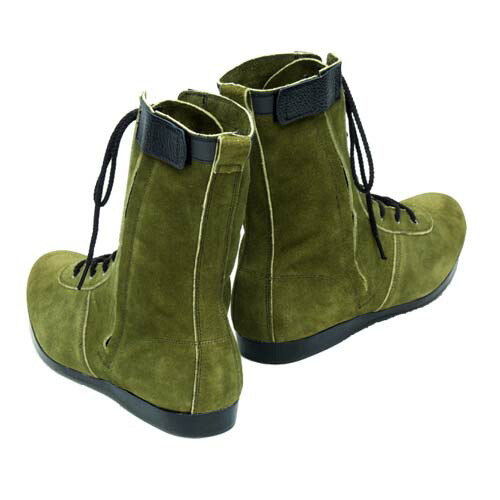 安全靴 半長靴 青木産業 技 零式3 オリーブグリーン 鋼鉄先芯 24.5〜28.0cm スエード 紐 サイドファスナー (w04503)