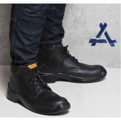 安全靴 半長靴 青木産業 静電 GT-200 樹脂先芯 23.5〜28.0cm 牛革 紐 ブラック (w04746)