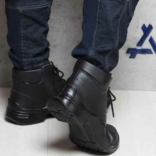 安全靴 半長靴 青木産業 静電 GT-200 樹脂先芯 23.5〜28.0cm 牛革 紐 ブラック (w04746)