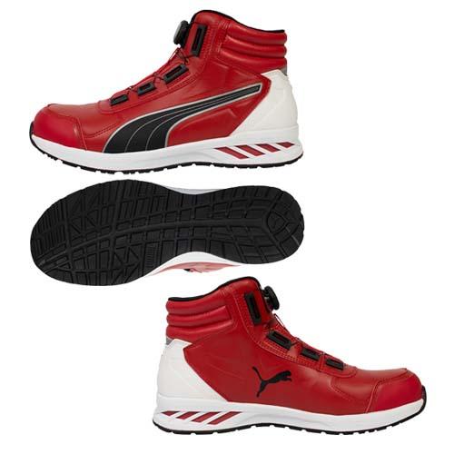 か 即購入⭕️ 安全靴 プーマ PUMA RIDER 2.0 レッド×ブラック DISK MID 63.358