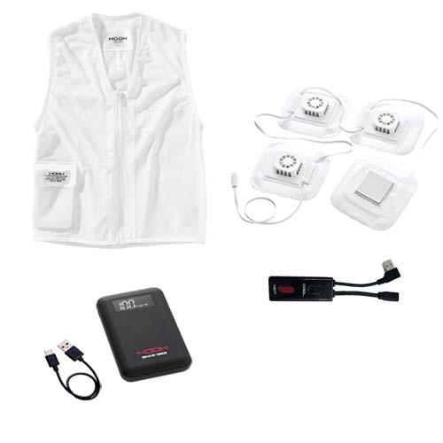 ペルチェベストセット PV111 ホワイト 村上被服 HOOH 快適ウェア XXL 大きいサイズ (w06633)