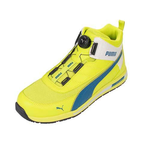 安全靴 プーマ PUMA TWISTBACK イエロー DISK MID 63.214.0 25.0〜28.0cm ファイバー先芯 ダイヤル (w06678)