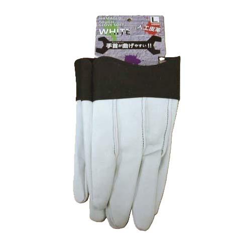 革手袋 のばのば HAMAGLO TOUGH GLOVE SOFT WHITE H906 10双組 M L 人工皮革 (w07342)_2