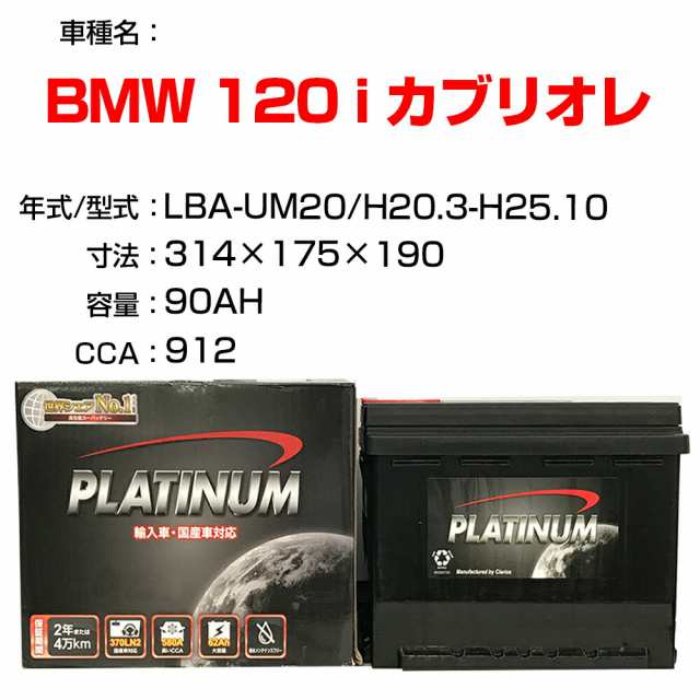 ≪BMW 120 i カブリオレ≫ LBA-UM20 H20.3-H25.10 適合参考 デルコア Dellkor D-59095/PL カーバッテリー カーメンテナンス 整備 自動車