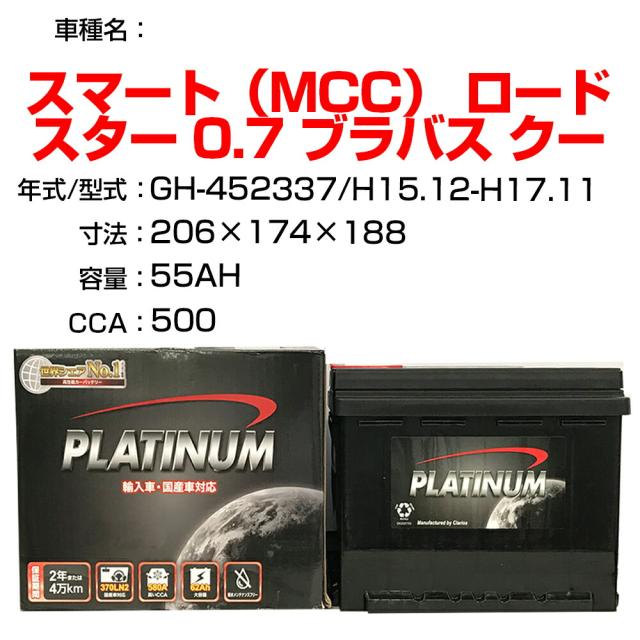 ≪スマート（MCC） ロードスター 0.7 ブラバス クーペ≫ GH-452337 H15.12-H17.11 適合参考 デルコア Dellkor D-55566/PL カーバッテリー カーメンテナンス 整備 自動車用品【H04006】の通販は 11,088円