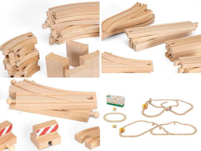 レール＆ロード採石セット　+　50ピース追加レールセット　BRIO ブリオ 知育玩具 木のおもちゃ カルテット ⁄ レール\u0026ロード採石セット|ブリオ社