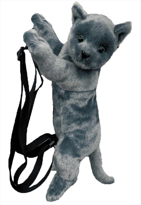 【ロシアンブルー】猫のぬいぐるみリュック リアルな猫型リュック ペット好きな人へ Amazon.co.jp: Hidrrdc ハンドメイド リアルな猫型リュック 猫の
