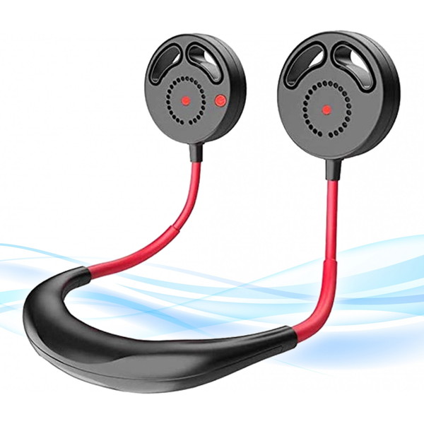 送料無料 最新型 羽根がない首掛け扇風機 ノーウィングファン ブラック レッド ハンズフリー 3段階風量調整 Usb充電式 Rs の通販はau Pay マーケット トイスタジアム