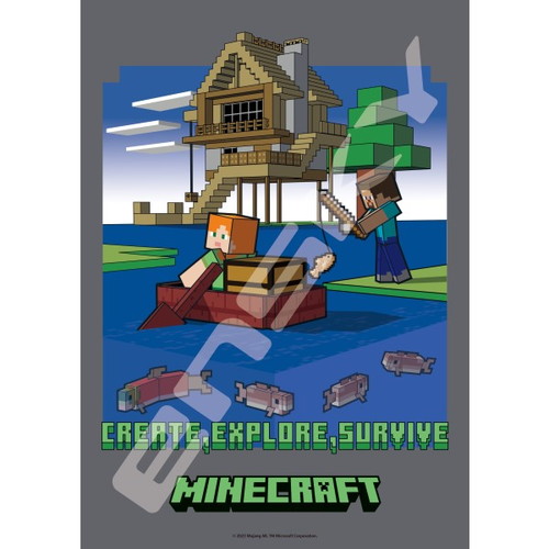 【送料無料】　ジグソーパズル 208ピース MINECRAFT Gone Fishing 18.2x25.7cm 208-124