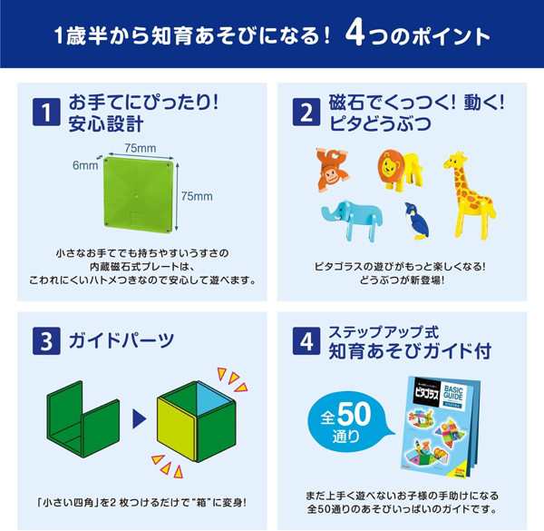 ピタゴラスBASIC どうぶつえん 対象年齢1.5歳以上 知育玩具 PGS130