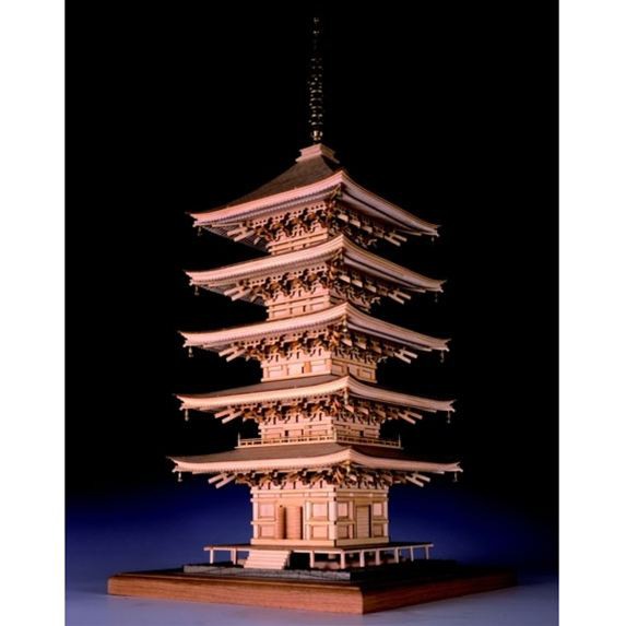 ウッディジョー 木製建築模型 1 75 瑠璃光寺 五重塔 レーザーカット加工