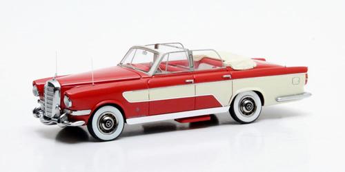 【貨物輸送無料】メルセデス Ghia 300C Allungata 坊やリオ 1956 赤いこと/白いこと 1/43規模 インターナショナル売り買い