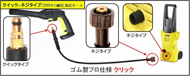 ケルヒャー 高圧ホース 互換 高圧洗浄機 交換用 Kシリース（M22＋