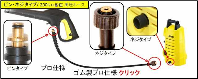 ケルヒャー 交換用高圧ホース 互換 10m（M22＋黒ピンタイプ） KARCHER